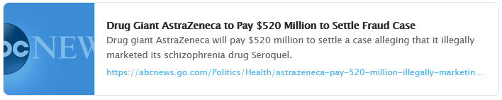AstraZeneca 520 Mio. USD Bußgelder